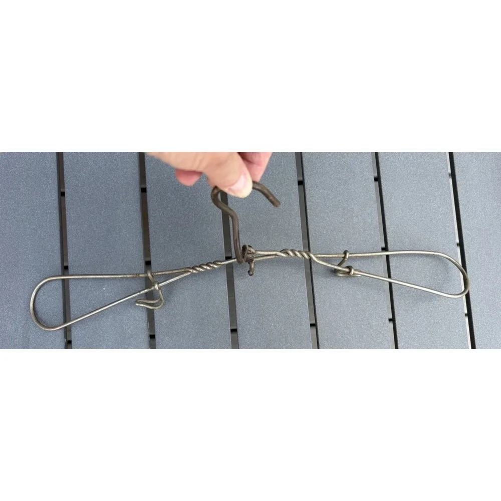 Vintage heavy duty twisted wire clothes hangers folding 1930's steampunk
